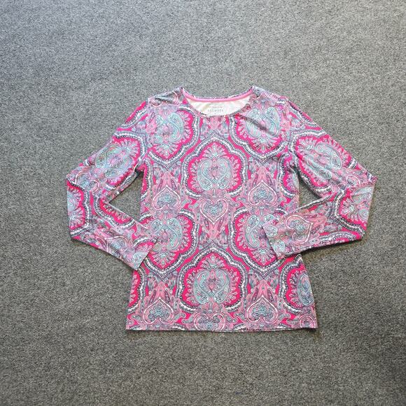 Talbots Tops - Talbots Top Women Size Small Pink Paisley Long Sleeve Colorful Round Neck Casual